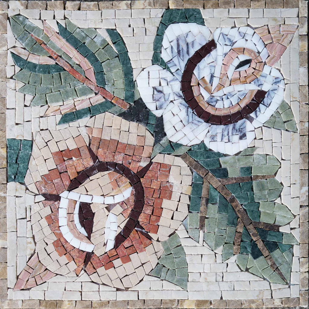 Padrões de mosaico - rosas contrastantes