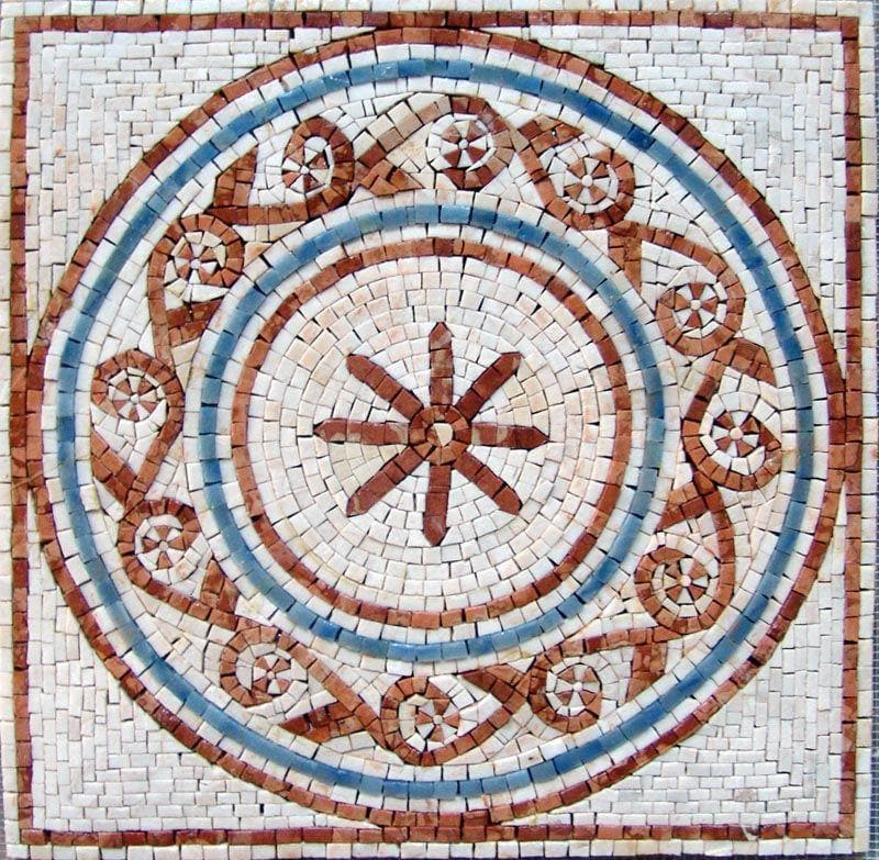 Azulejo de mosaico de piedra geométrica - Ceira
