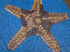 Peixe-estrela no medalhão azul - arte em mosaico