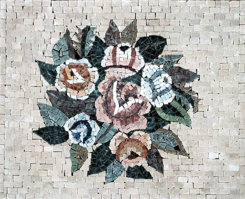 Art de la mosaïque - Bouquet de fleurs