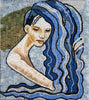 Azulejo de mármol de mosaico del horóscopo de Acuario