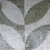 Design a mosaico con accenti verdi e bianchi