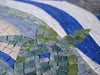 Mosaikgrafik - gemusterte Wellen & Schildkröte