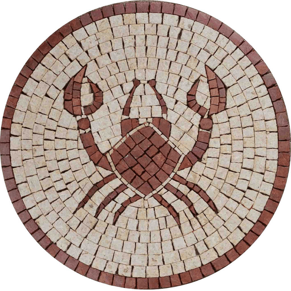 Cáncer horóscopo mosaico arte hecho a mano