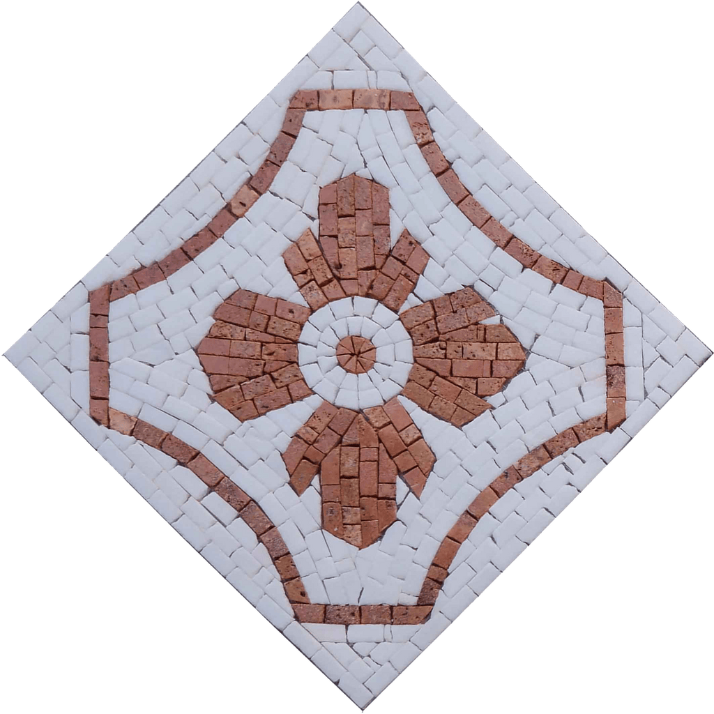 Azulejo geométrico rosa cortado à mão Arte em mosaico