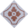 Mosaico de azulejo geométrico rosa cortado a mano