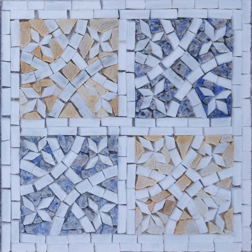 Arte em mosaico para parede - quadrados estampados