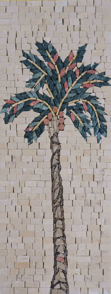 A peça de arte em mosaico de coqueiro