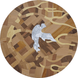 Paloma junto al árbol - Mesa de mosaico de madera