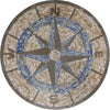 Seashore - Compass Mosaic Medallion | Mozaico