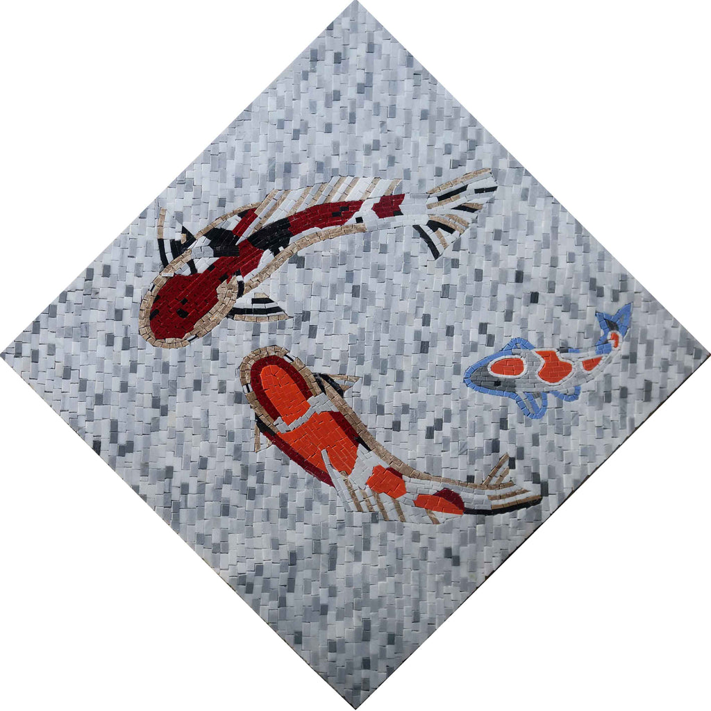 Mosaic For Sale - Dragon Koi Fish