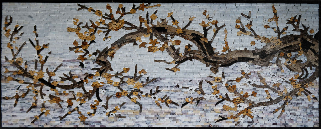Projetos de mosaico - tronco de árvore de outono