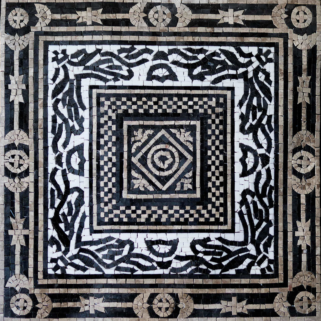 Panel de mosaico de flores geométricas - Nala