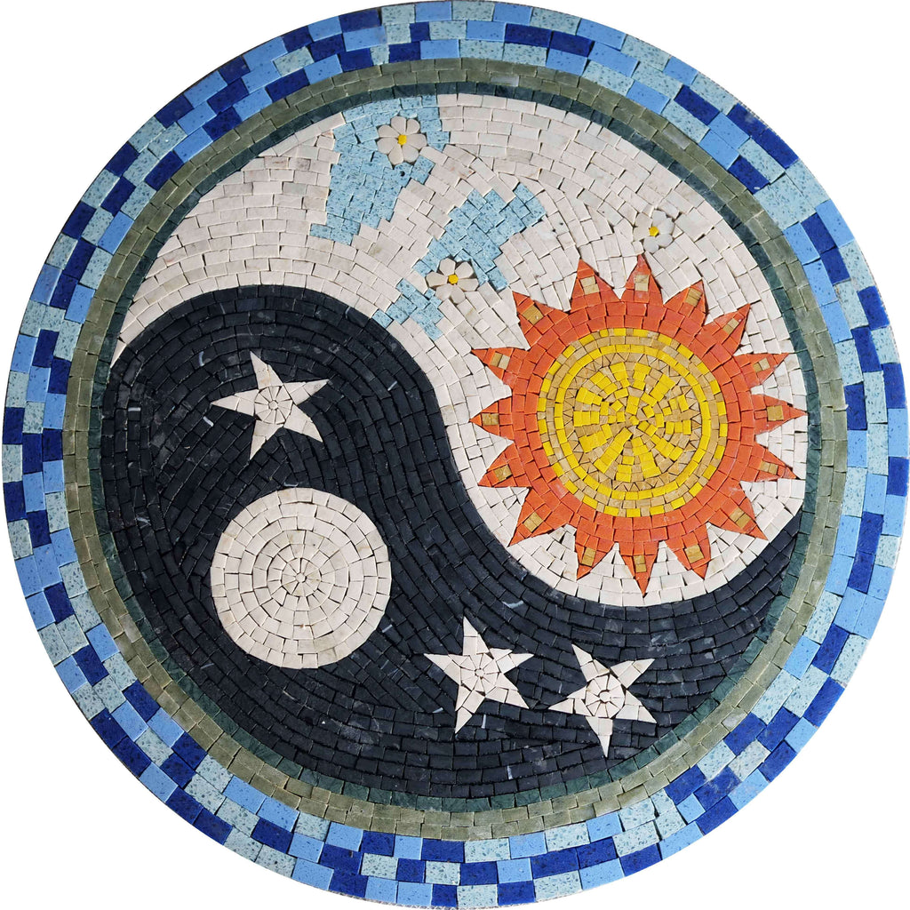 Yin & Yang - Himmlisches Mosaikmedaillon