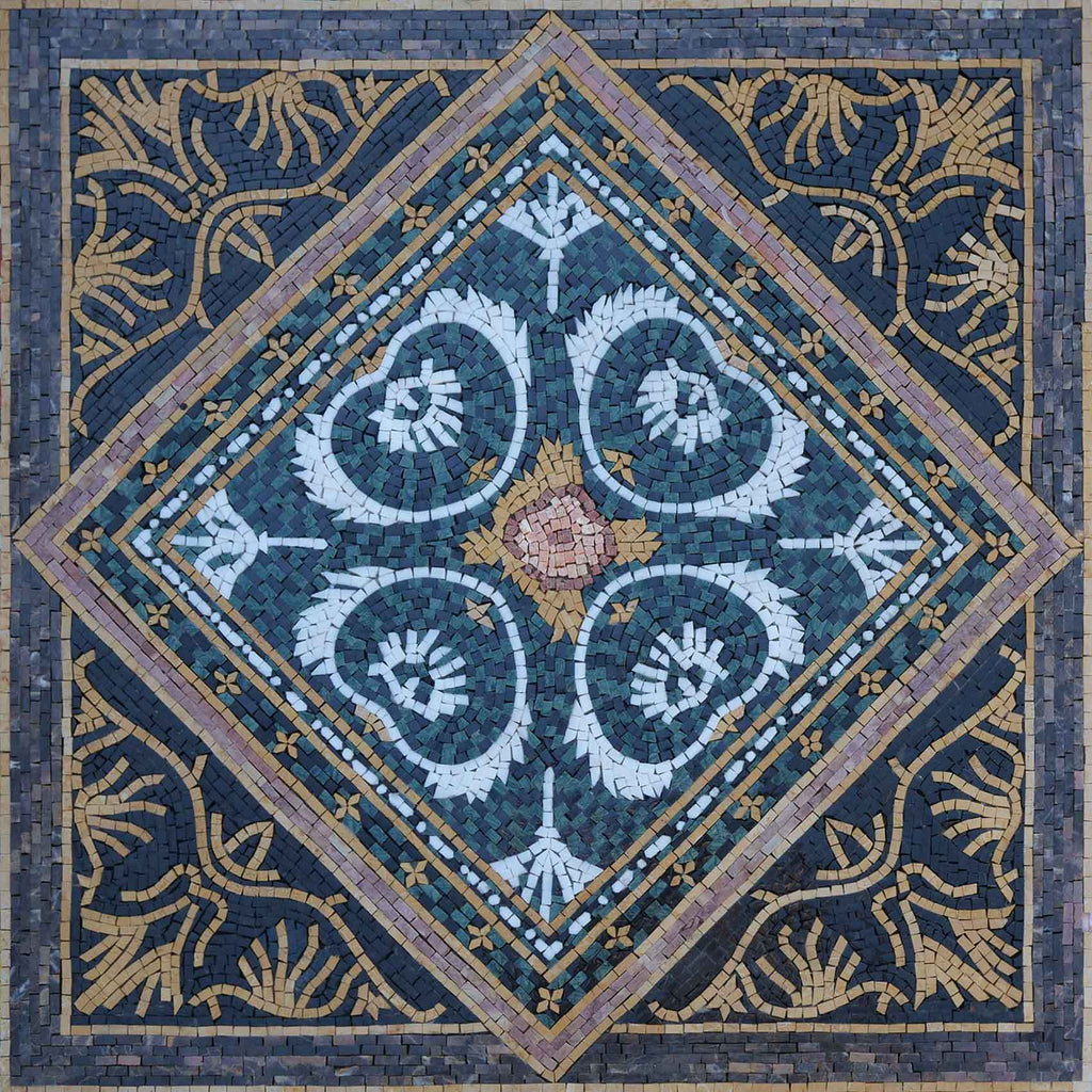 Mosaico artistico con palmette arabesche - Abruka