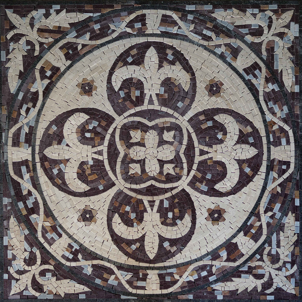 Fleur de Lis Mosaico in marmo - Lyla II