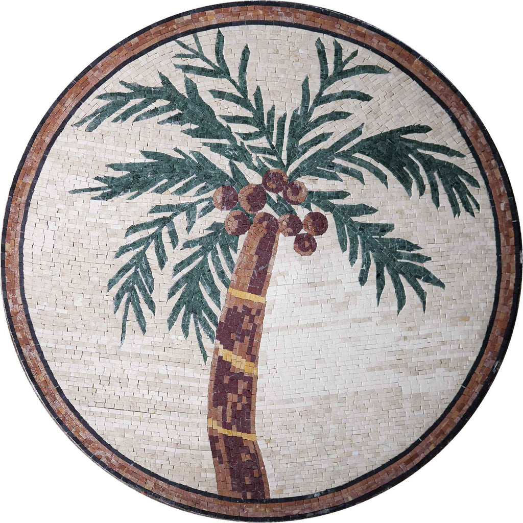 Médaillon Mosaïque Art - Palmiers