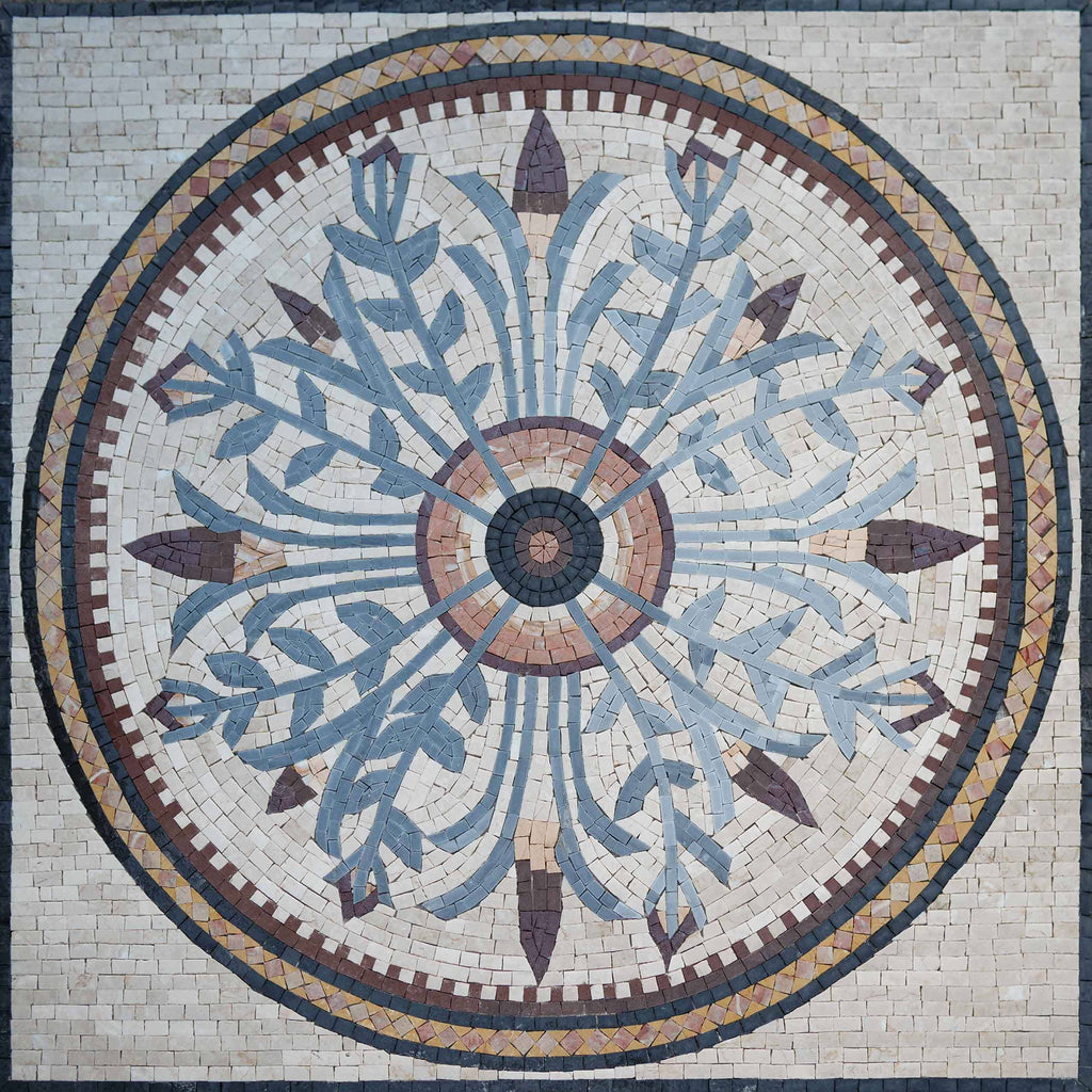 Painel de arte em mosaico floral - Camille