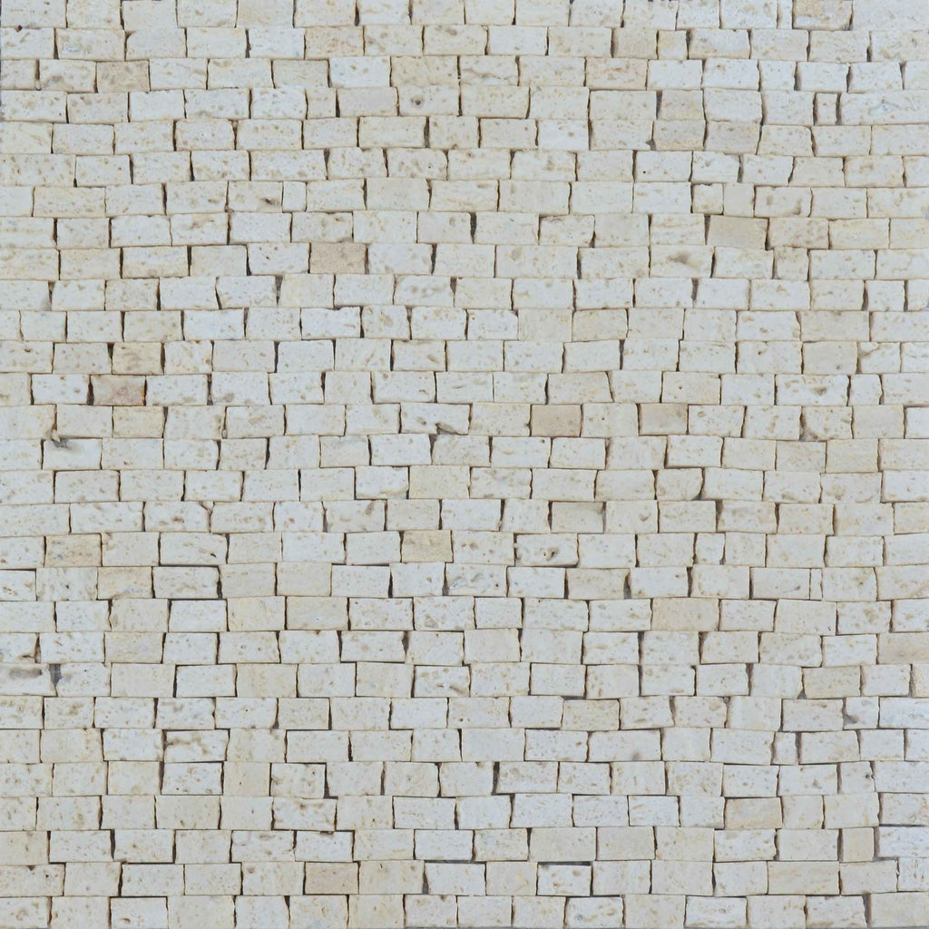 Folha de mármore mosaico - bege travertino