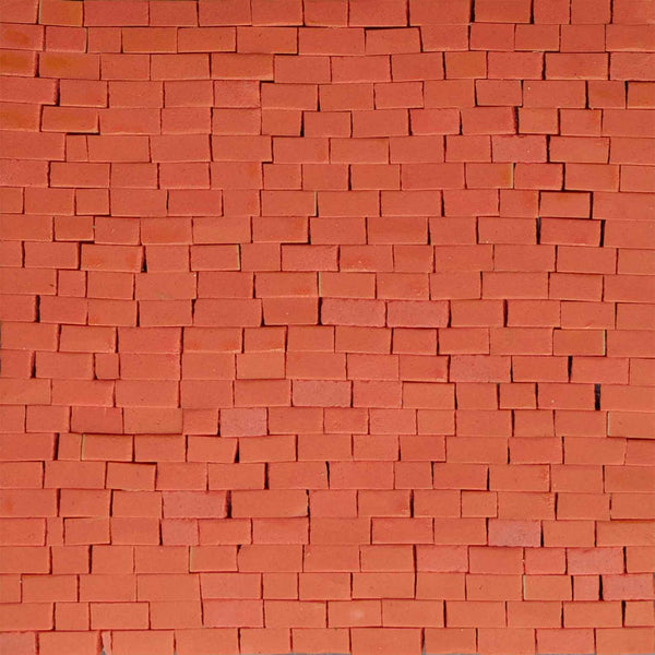 Orange Quartz Brick Pattern - Custom Mosaic Art Quartz Sheet - Mesh Backing