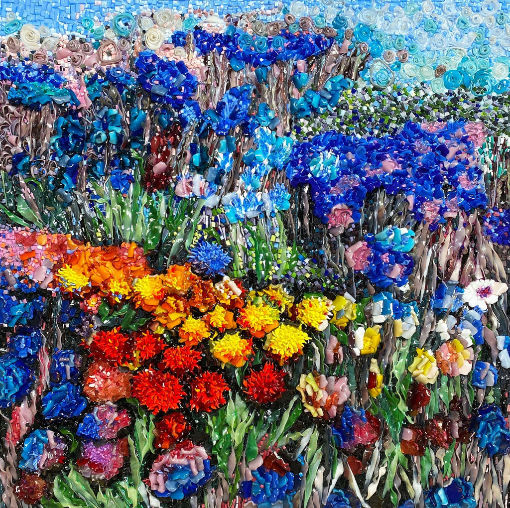 Mosaico floral - Reinicialização do arco-íris