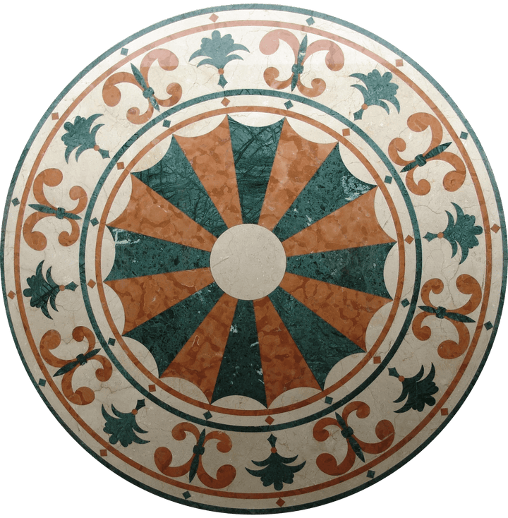 Medallón de mosaico de chorro de agua Mardi Gras