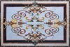 Feuilles tourbillonnantes - Art de la mosaïque au jet d'eau | Fleurs Et Arbres | Mozaïco