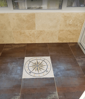 Sandy Fawn Compass Rose Mosaic Tile – Mozaico