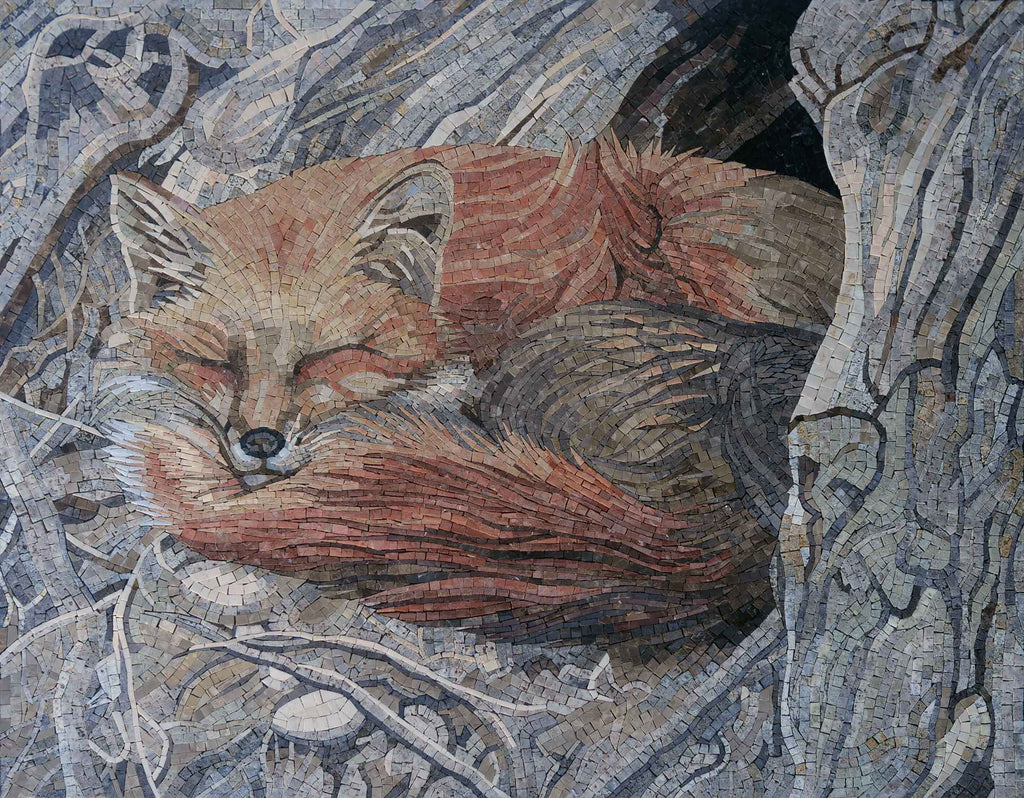 Arte del mosaico animale - Sleepy Foxy