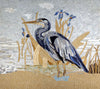 Arte em mosaico de pássaros - Garça-cinzenta
