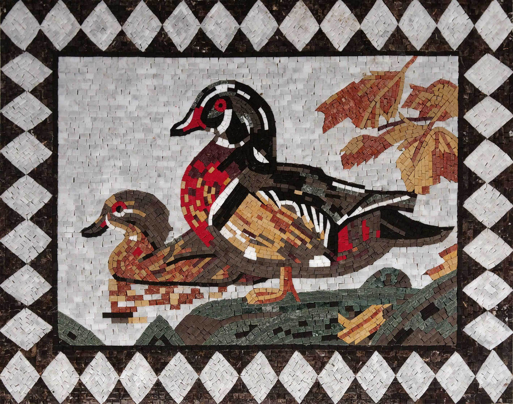 Art de la mosaïque d'oiseaux - Les canards
