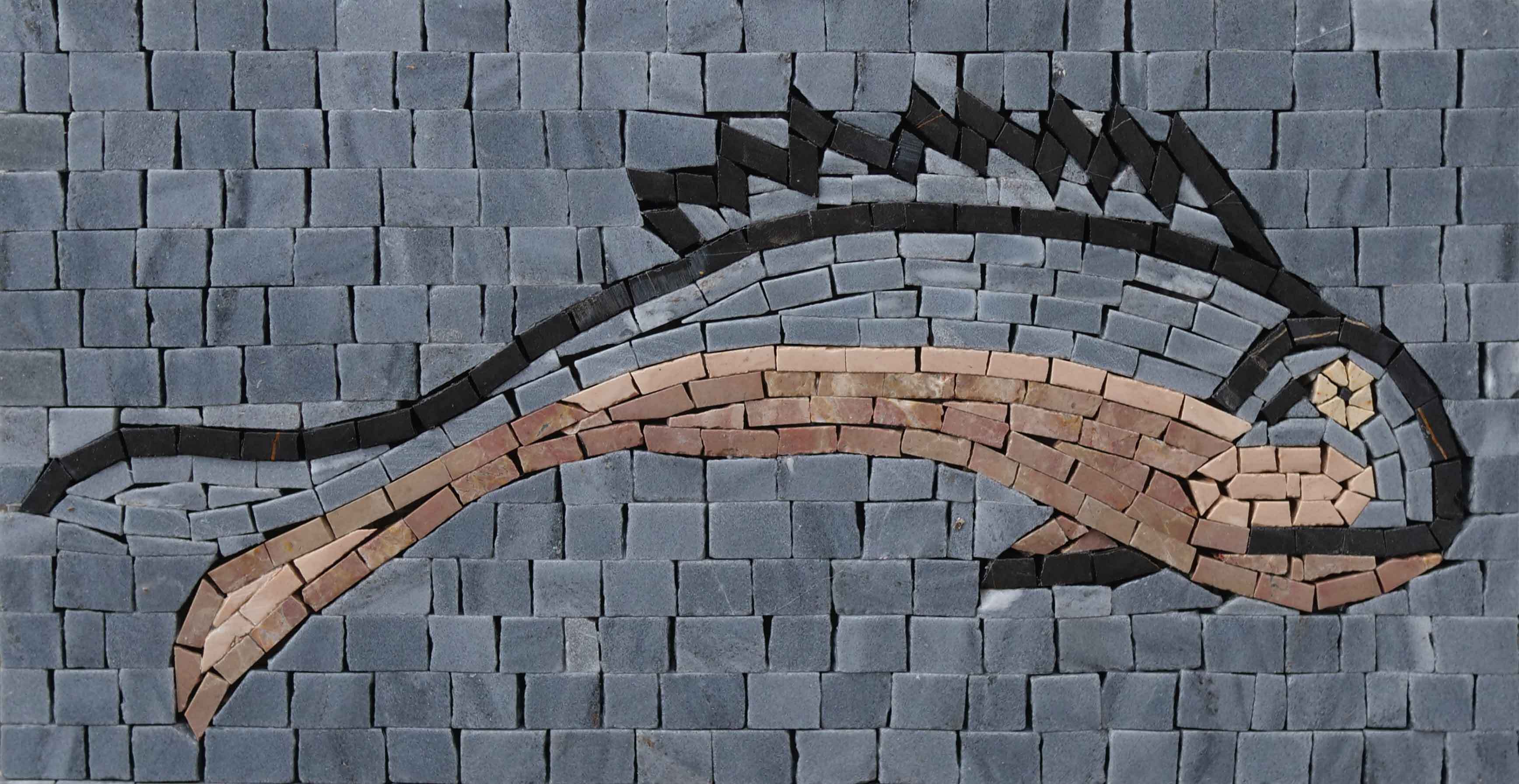 Fish Boparder Border Mosaic- Spiky Fish | Borders | Mozaico