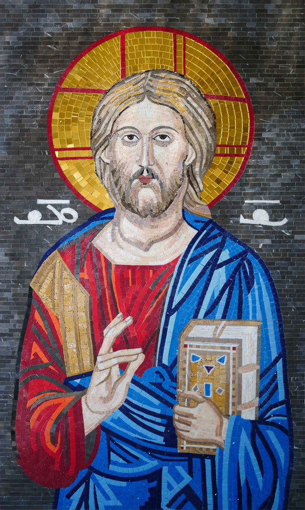 Arte do Mosaico Cristão - Retrato de Jesus Cristo