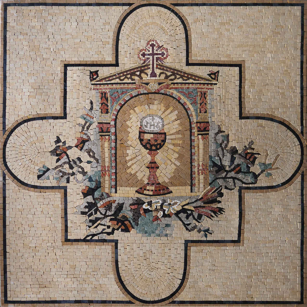 Mosaico cristiano - La cruz de la iglesia