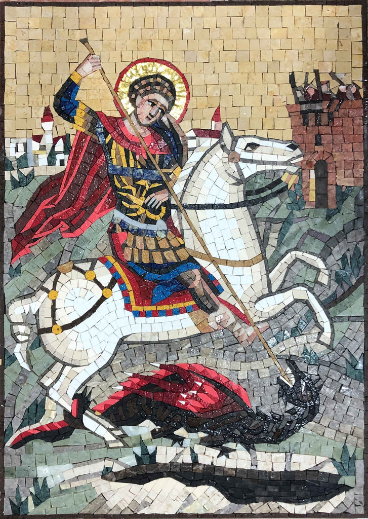 Mosaico religioso - San Giorgio e il drago
