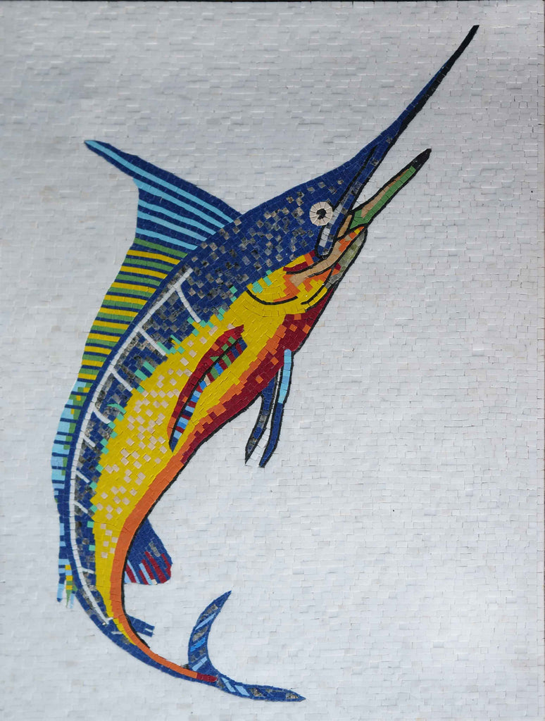 Mosaico de pescado - Pez espada colorido
