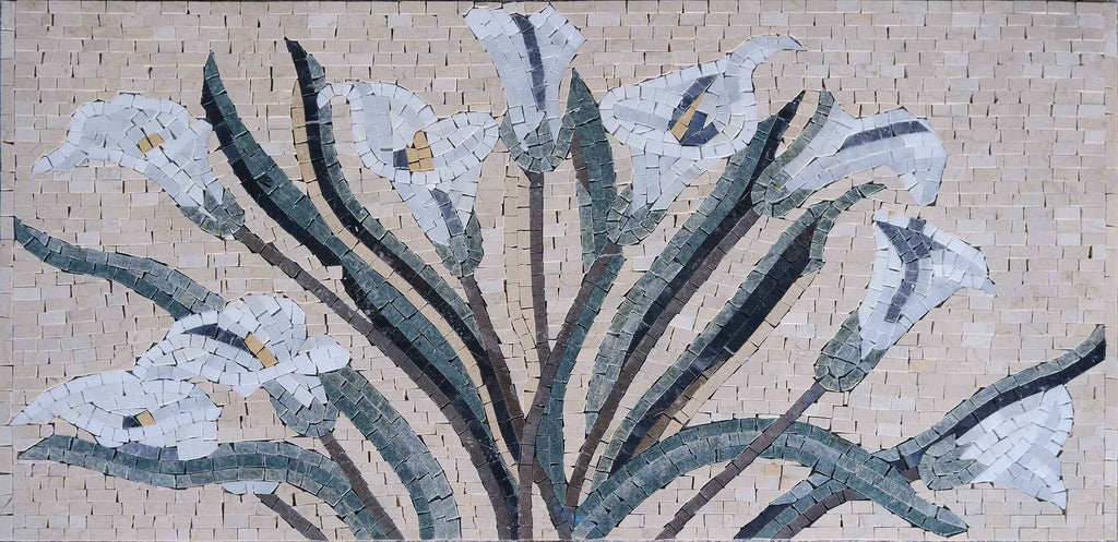Arte em mosaico de flores - A flor de lírio cintilante