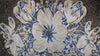 Mosaico de flores - flores azuis e neutras