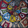 Arte de mosaico geométrico - ilusión multicolor