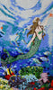 Arte de mosaico de vidrio - Azulejo de sirena