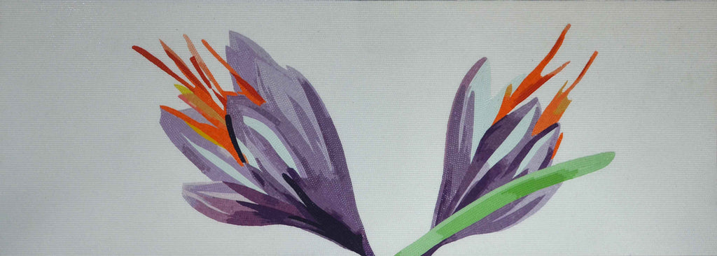 Art de la mosaïque de verre - Fleurs violettes