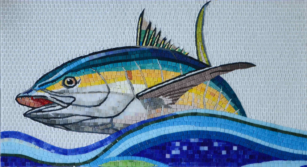 Arte de mosaico de vidrio - El gran pez