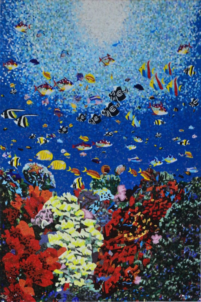 Arte de mosaico de vidrio - Vida submarina