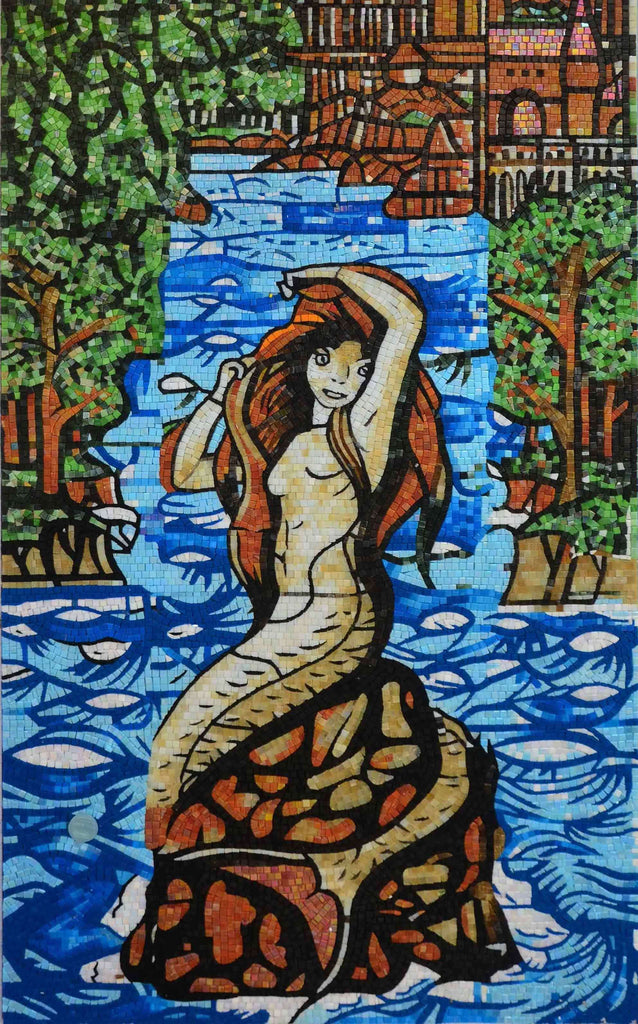 Mosaico de vidrio - La sirena con clase