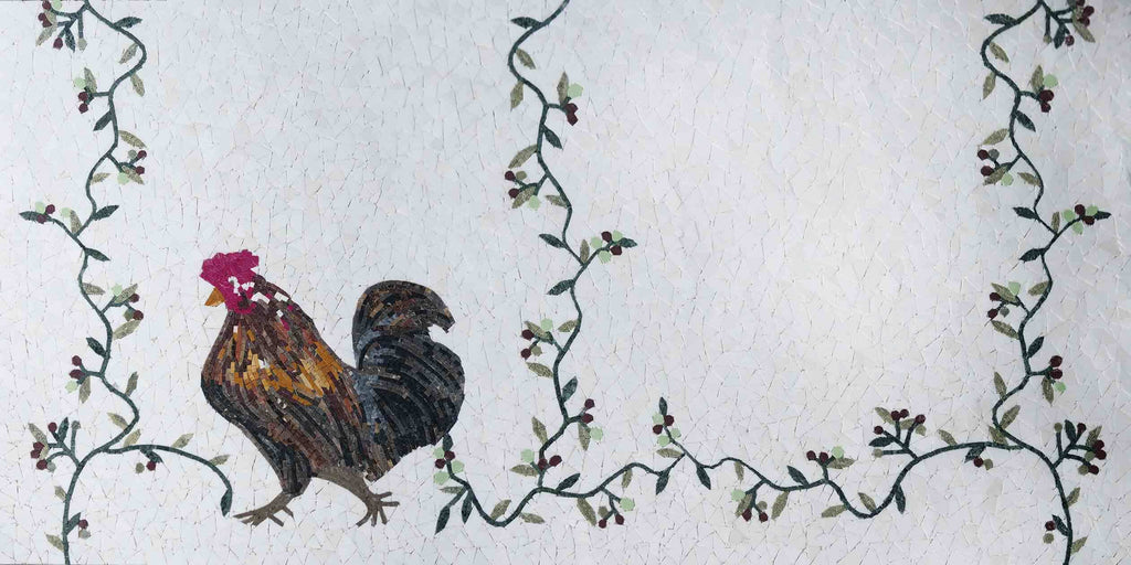 The Rooster - Mural Mosaic