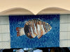 Pez colmillo arlequín - Arte de mosaico de peces