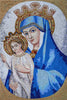 Arte de mosaico de mármol - Jesús y María