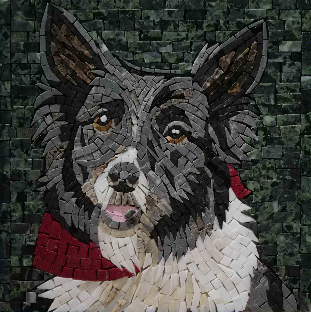 Custom Mosaic Dog Portrait