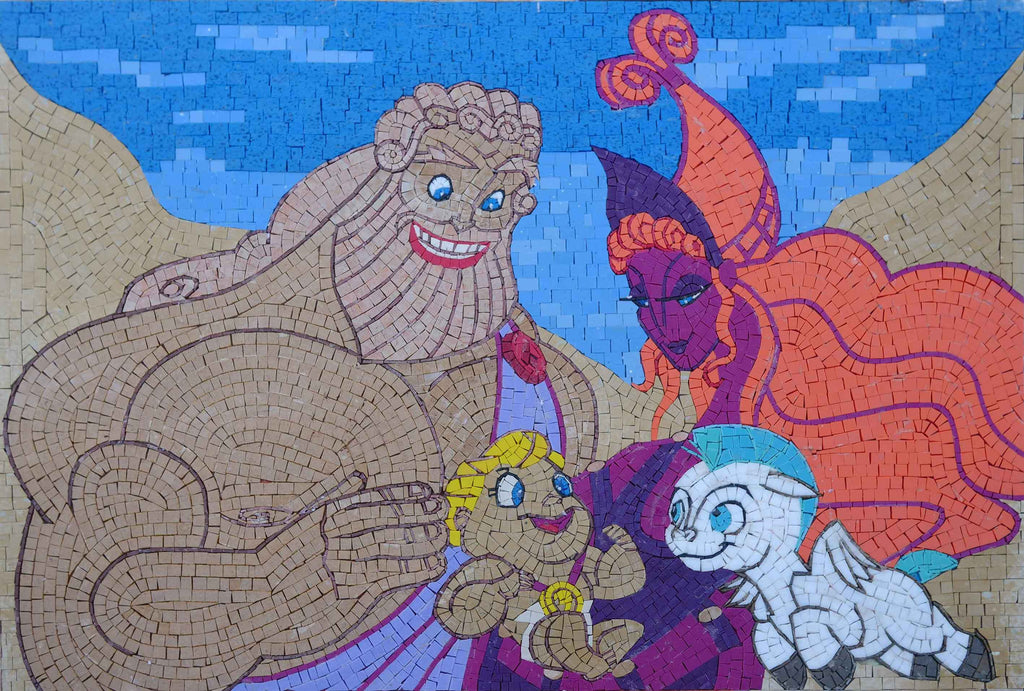 Opera d'arte in mosaico - Ercole e la sua famiglia