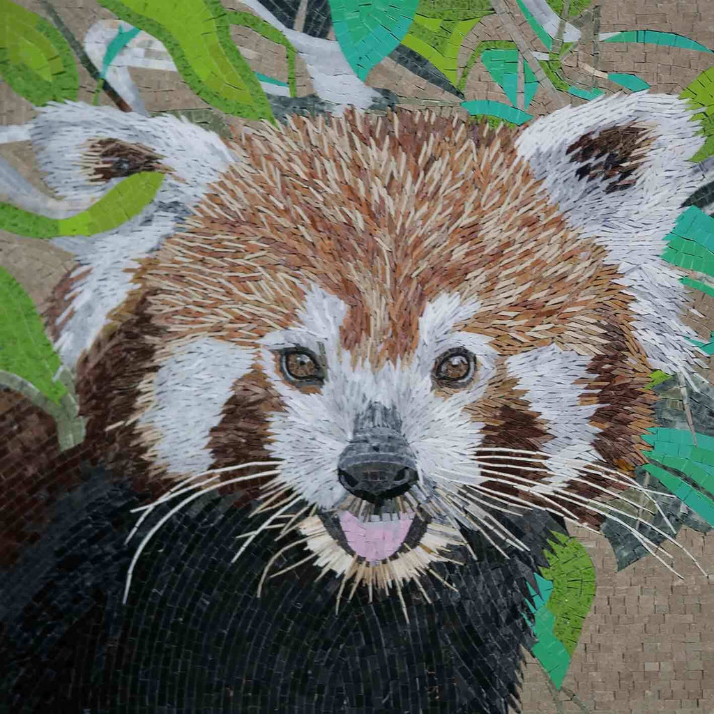 Obra de mosaico - El panda rojo